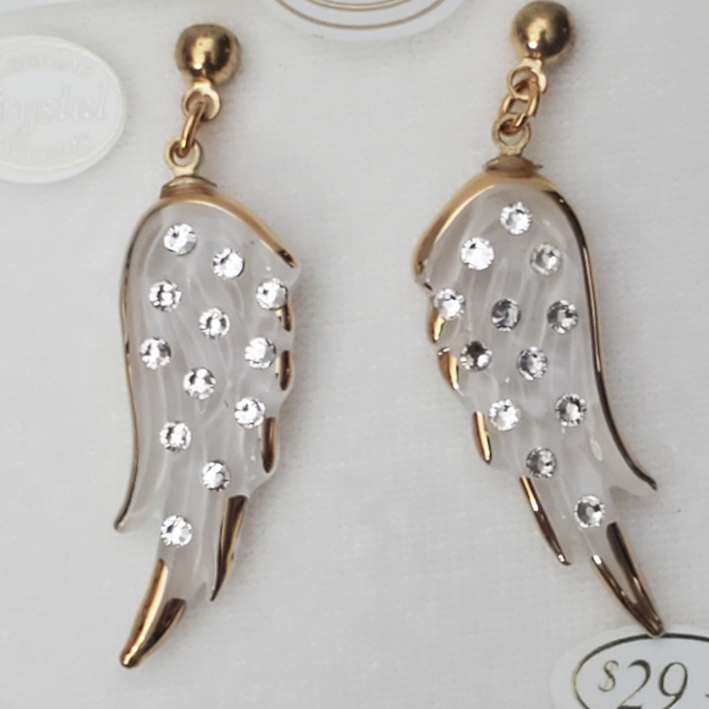 Glass Baron Angel Wing Pierced Earrings